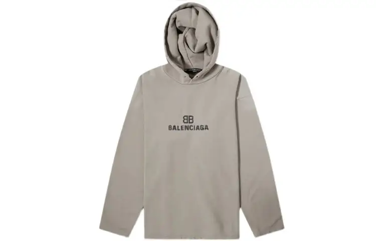 Balenciaga Sweatshirts Men's Gray Hooded Moderate Regular