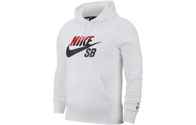 Nike Sweatshirts Men's White Hooded Moderate Straight Fit