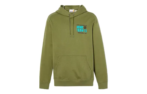 Timberland Sweatshirts Unisex Green Hooded Moderate Regular