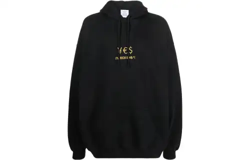 Vetements Sweatshirts Unisex Black Hooded Moderate Other