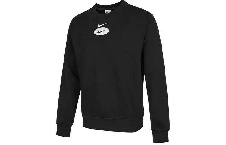 Nike As M Nsw Sl Bb Crew Casual Sports Fleece Lined Crew Neck Long Sleeved Sweatshirt Men's Black
