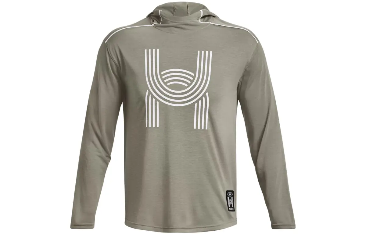 Under Armour Sweatshirts Men's Bush Green Hooded Moderate Regular