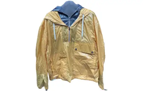 HERMES Sweatshirts Men's Yellow Hooded Moderate Mock Two Piece