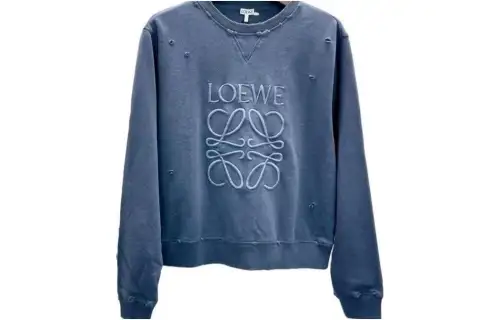 LOEWE Sweatshirts Men's Blue Crew Neck Moderate Other
