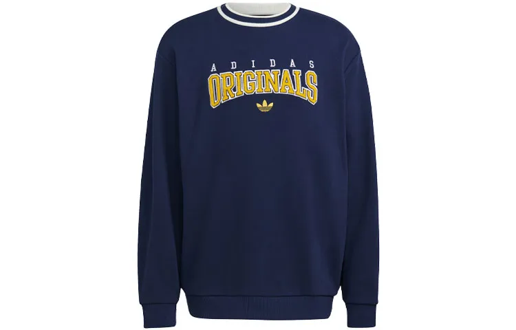 Adidas Originals Sweatshirts Men's Dark Blue Crew Neck Moderate Regular