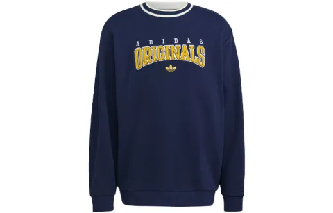 Adidas Originals Sweatshirts Men's Dark Blue Crew Neck Moderate Regular