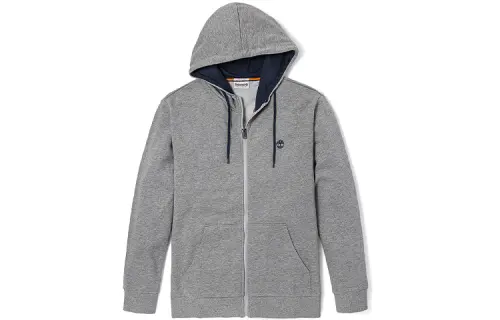 Timberland Sweatshirts Men's Medium Heather Gray Hooded Moderate Cardigan