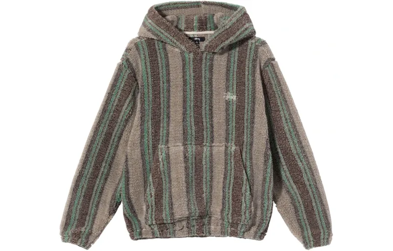 Stussy Stripe Sherpa Hoodie 'nin'