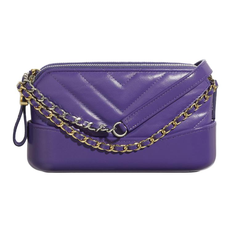 CHANEL Gabrielle Calfskin Shoulder Bag, Crossbody Bag Extra Mini Women's Purple
