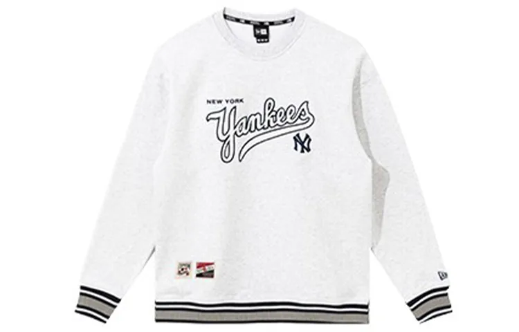 New Era Sweatshirts Unisex White Black Pattern Crew Neck Moderate Regular