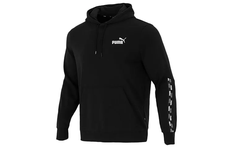 PUMA Sweatshirts Men's Black Hooded Moderate Regular