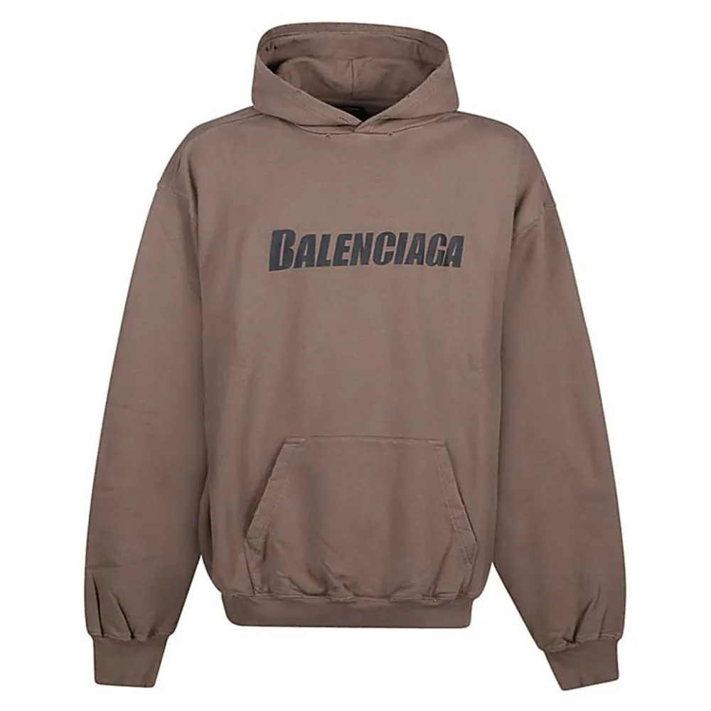 Balenciaga Logo Printed Distressed Hoodie