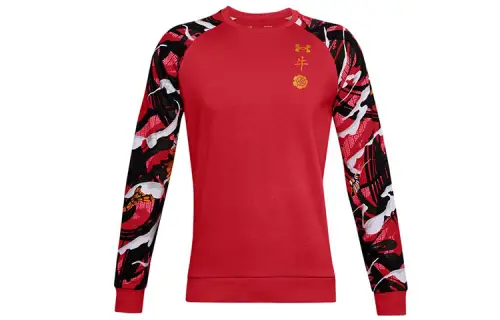 Under Armour Rival Sweatshirts Men's Red Crew Neck Moderate Regular