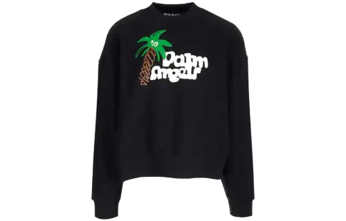 Palm Angels logo-print organic cotton sweatshirt