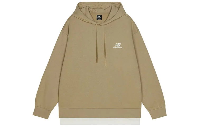 New Balance Sweatshirts Unisex Earth Yellow Hooded Moderate Straight Fit