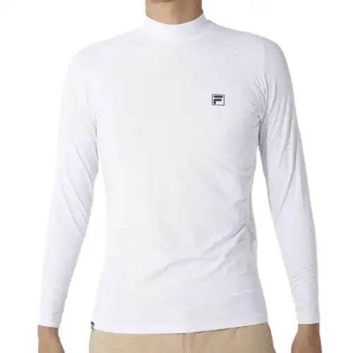 FILA T Shirts Unisex White Turtleneck Moderate