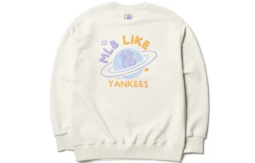 MLB Retro sports beige sweatshirt with a round collar for men and women