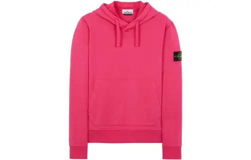 STONE ISLAND Sweatshirts Men's Rose Red Hooded Moderate Regular