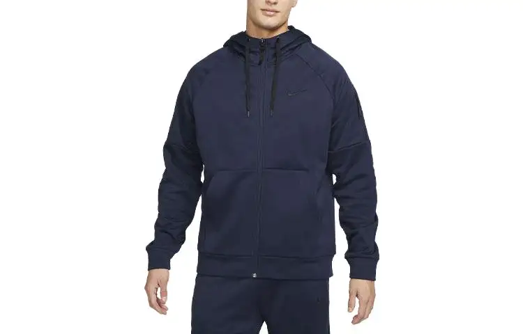 Nike Sweatshirts Men's Marine Blue Hooded Moderate Regular