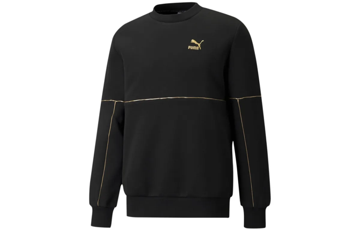 PUMA Sweatshirts Men's Black Crew Neck Moderate Regular