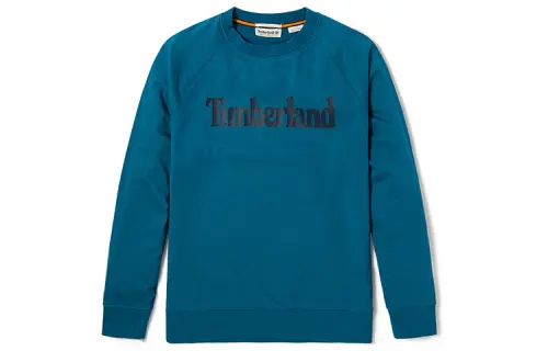 Timberland Sweatshirts Men's Lyon Blue Crew Neck Moderate Regular