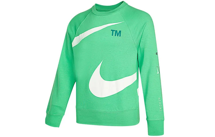 Nike Sweatshirts Men's Green Crew Neck Moderate Straight Fit