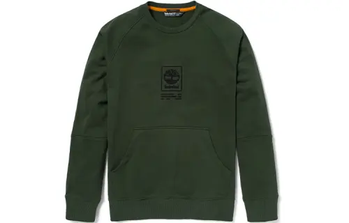 Timberland Sweatshirts Men's Green Crew Neck Moderate Regular