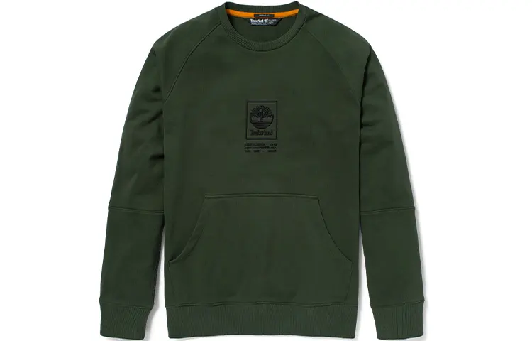 Timberland Sweatshirts Men's Green Crew Neck Moderate Regular