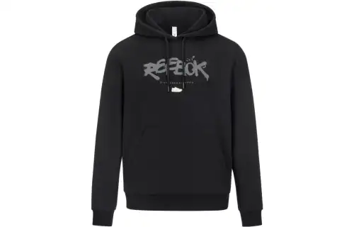 Reebok Sweatshirts Unisex Black Hooded Moderate