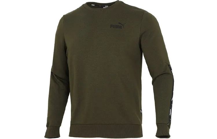 PUMA Sweatshirts Men's Green Crew Neck Moderate Regular
