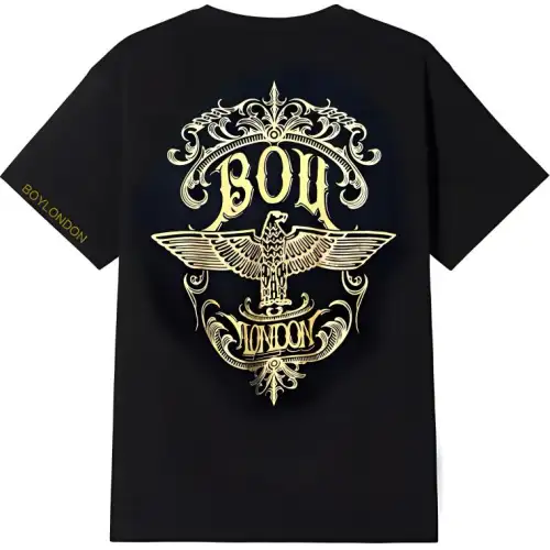 Boy London T Shirts Men's Black Crew Neck Moderate