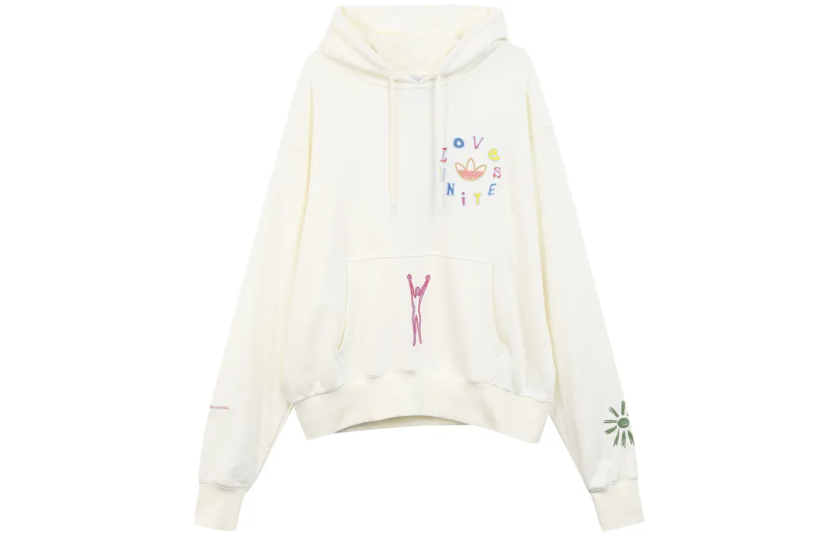 Adidas Originals Sweatshirts Unisex White Hooded Moderate Regular