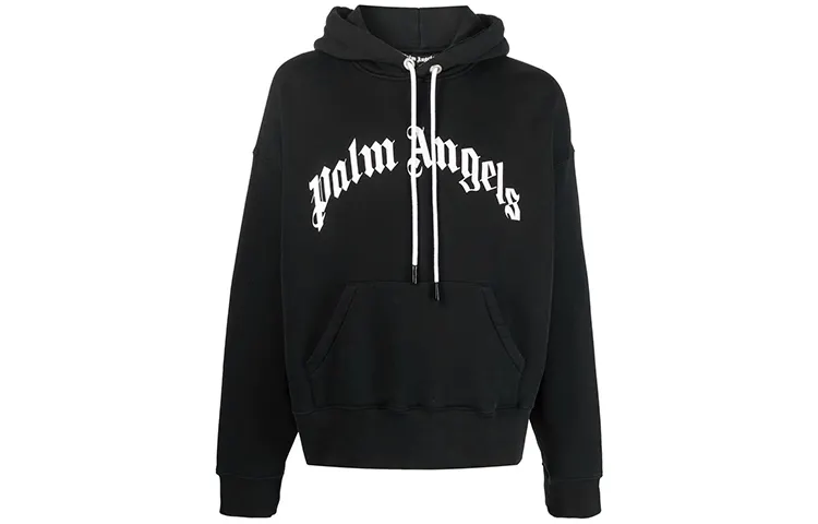 Palm Angels curved logo-print hoodie