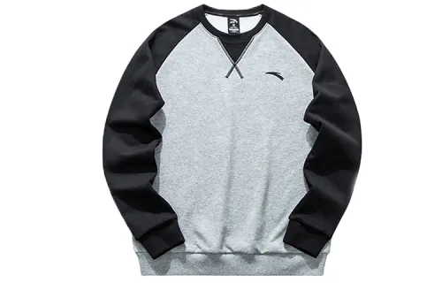ANTA Sweatshirts Unisex Gray Crew Neck Thickened Regular