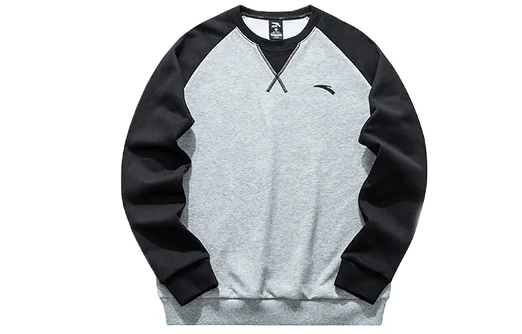 ANTA Sweatshirts Unisex Gray Crew Neck Thickened Regular