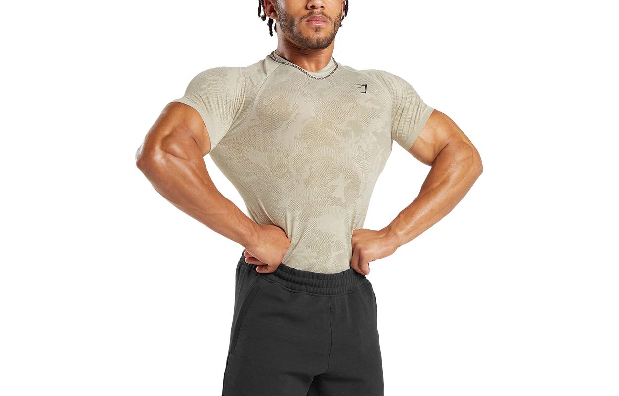 GYMSHARK Workout Clothing Men’s Egg Lime/Cement Brown