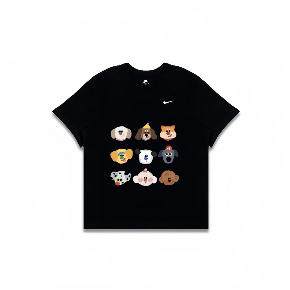 Nike T-Shirts Men's Black Crew Neck Moderate Straight Fit