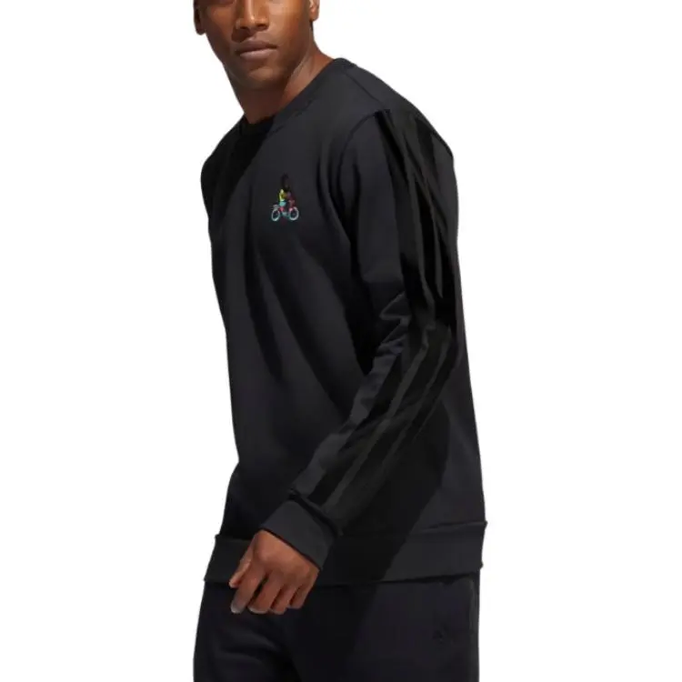 Adidas Sweatshirts Men's Black Crew Neck Moderate Regular