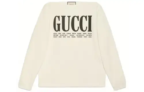 GUCCI Sweatshirts Men's Ecru Crew Neck Moderate Regular