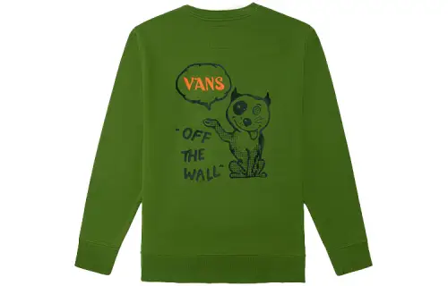 Vans Sweatshirts Unisex Avocado Green Crew Neck Moderate Regular