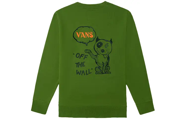 Vans Sweatshirts Unisex Avocado Green Crew Neck Moderate Regular