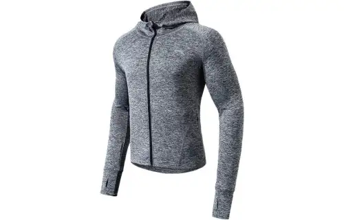 ANTA Running Collection Sweatshirts Men's Black Heather Gray Hooded Moderate