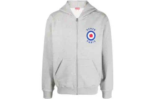 KENZO Logo-embroidered Zipped Hoodie
