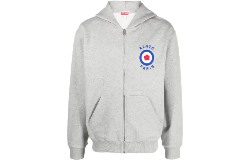 KENZO Logo-embroidered Zipped Hoodie
