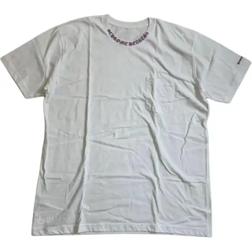 Chrome Hearts Letter Print Crew Neck Short Sleeved SS24 T Shirt Men's White