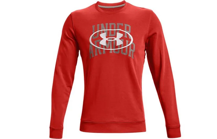 Under Armour Sweatshirts Men's Red Crew Neck Moderate Regular