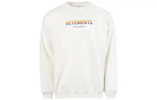 Vetements Sweatshirts Men's White Crew Neck Moderate Regular