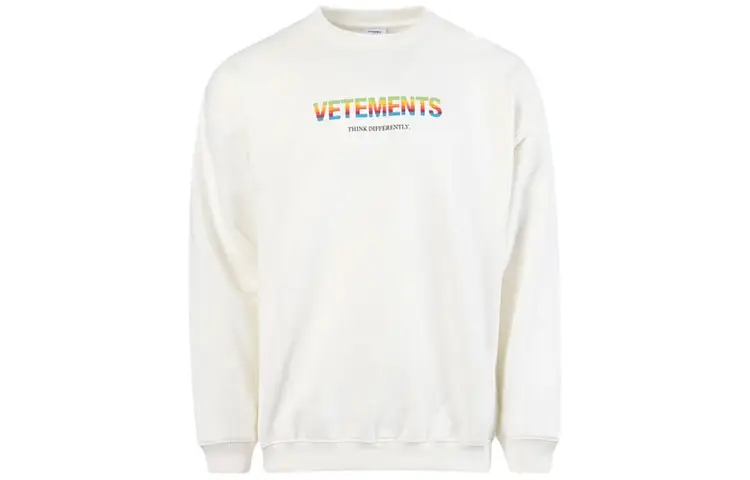 Vetements Sweatshirts Men's White Crew Neck Moderate Regular