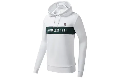 FILA Sweatshirts Men's Jade White Hooded Moderate Regular