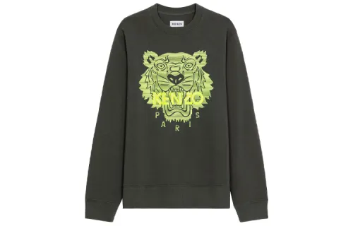 KENZO Sweatshirts Men's Green Crew Neck Moderate Regular